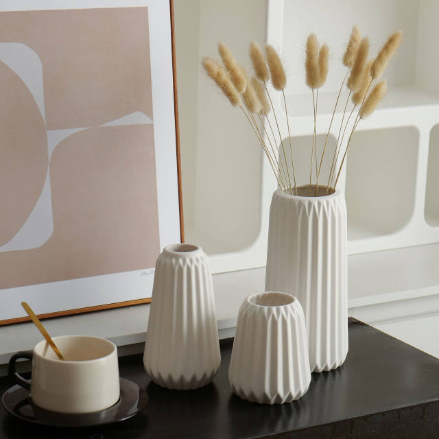 3PCS/set Origami Handmade Decorations Ceramic Vase Home Ornaments PQ49465