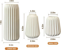 3PCS/set Origami Handmade Decorations Ceramic Vase Home Ornaments PQ49465