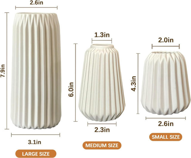 3PCS/set Origami Handmade Decorations Ceramic Vase Home Ornaments PQ49465