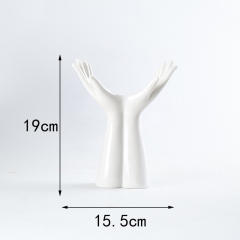 Simple Hands Ceramic Vase Home Ornaments Handmade Decoration PQ14871