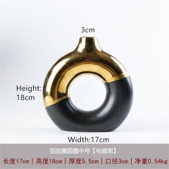 Plating Circle Vase Ceramic Handmade Table Decoration Home Ornaments PQ53141