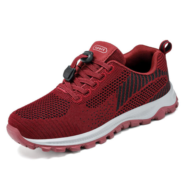 Wholesale Flyknit Sport Shoes Female Casul Shoes Womens Mesh Sneakers PQ-G-P19