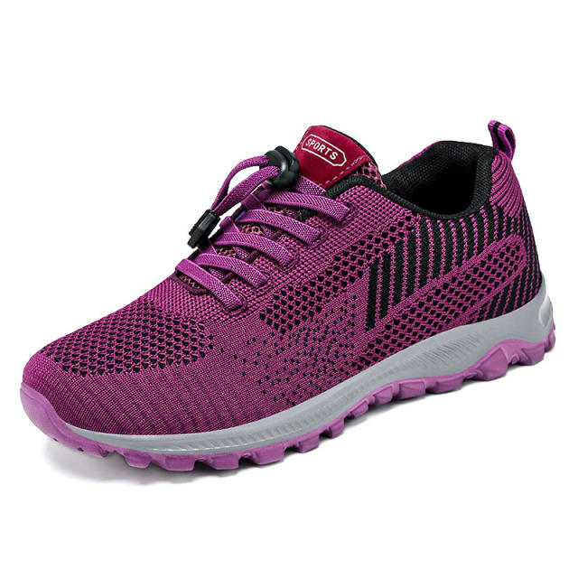 Wholesale Flyknit Sport Shoes Female Casul Shoes Womens Mesh Sneakers PQ-G-P19