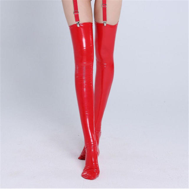 Faux Leather Lingerie Set Fetish Wear Wholesale Wetlook PU Bodysuit PQ6839