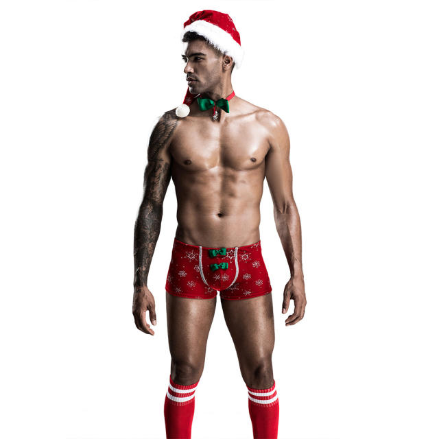 Wholesale Price Sexy Christmas Lingerie Set Men Santa Claus Costume PQ7225