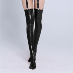 Faux Leather Lingerie Set Fetish Wear Wholesale Wetlook PU Bodysuit PQ6839