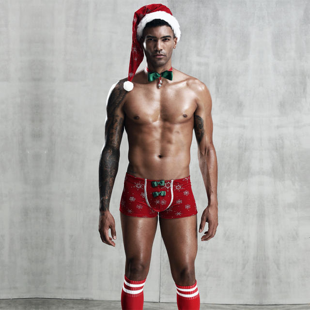 Wholesale Price Sexy Christmas Lingerie Set Men Santa Claus Costume PQ7225