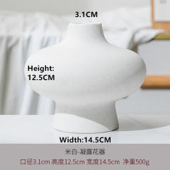 Ceramic Simple Circle Vase Handmade Table Decoration Home Ornaments PQ-YH-11