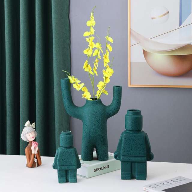 Robot Home Ornaments Ceramic Vase Handmade Decoration PQ5770