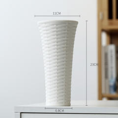Woven Basket Home Ornaments Ceramic Vase Handmade Decoration PQ2402