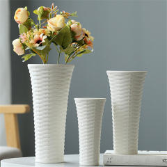 Woven Basket Home Ornaments Ceramic Vase Handmade Decoration PQ2402