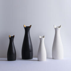 Simple Cat Vase Ceramic Handmade Table Decoration Home Ornaments PQ1452