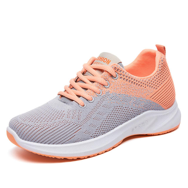 Wholesale Female Flyknit Sport Shoes Casul Shoes Womens Mesh Sneakers PQ-G-S51