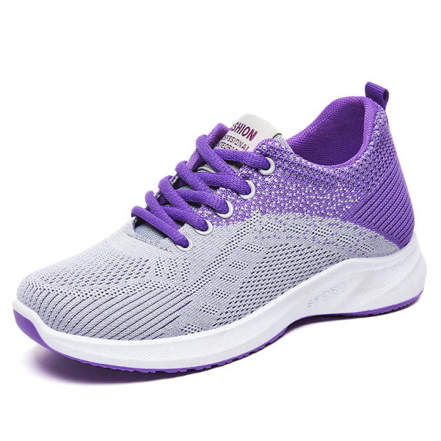 Wholesale Female Flyknit Sport Shoes Casul Shoes Womens Mesh Sneakers PQ-G-S51