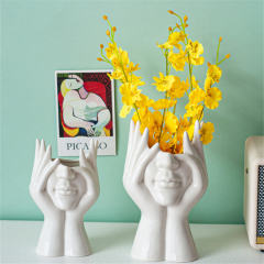 Chin Support Ceramic Vase Home Ornaments Handmade Decoration PQ85199
