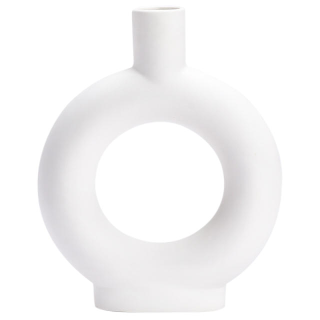 Simple Circle Ceramic Vase Handmade Table Decoration Home Ornaments PQ79868