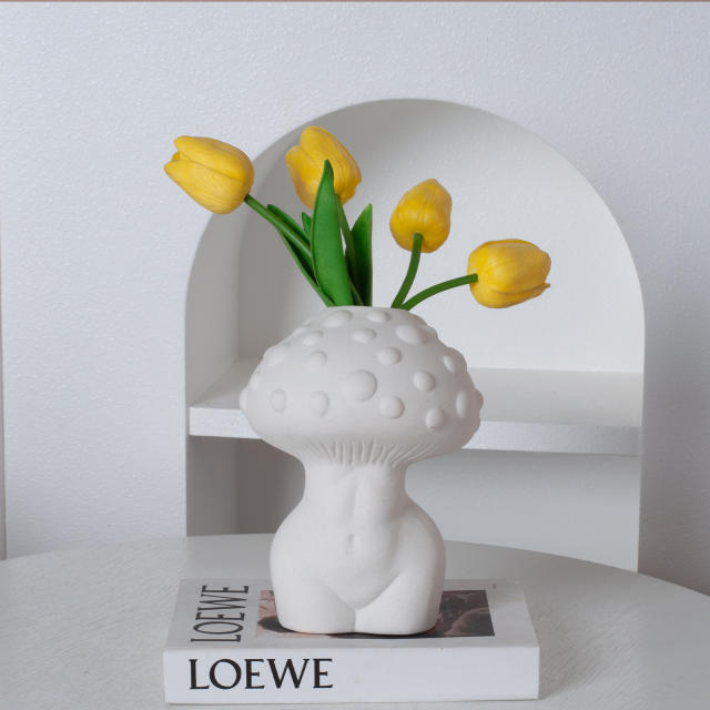 Mushroom Body Home Ornaments Ceramic Vase Handmade Decoration PQ83057