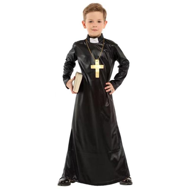 Kid Nun Costume Priest Halloween Outfit Child Masquerade Party Uniform PQ2015
