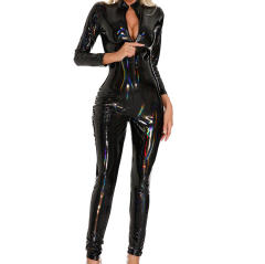 Symphony Faux Leather Bunny Jumpsuit PU Catsuit Women PQ6903