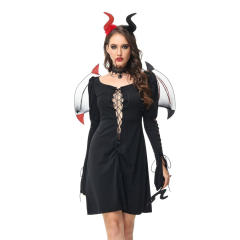 Halloween Evil Witch Costume Carnival Devil Fancy Dress For Woman PQ3402