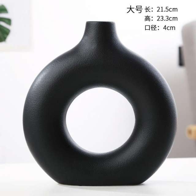 Simple Circle Ceramic Vase Handmade Christmas Decoration Home Ornaments PQ6563