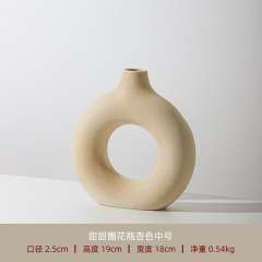 Simple Circle Ceramic Vase Handmade Christmas Decoration Home Ornaments PQ6563