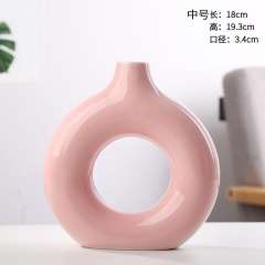 Simple Circle Ceramic Vase Handmade Christmas Decoration Home Ornaments PQ6563
