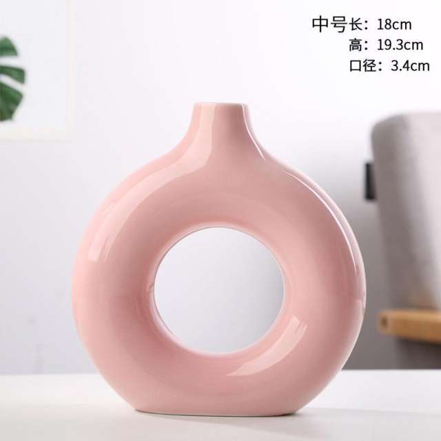 Simple Circle Ceramic Vase Handmade Christmas Decoration Home Ornaments PQ6563