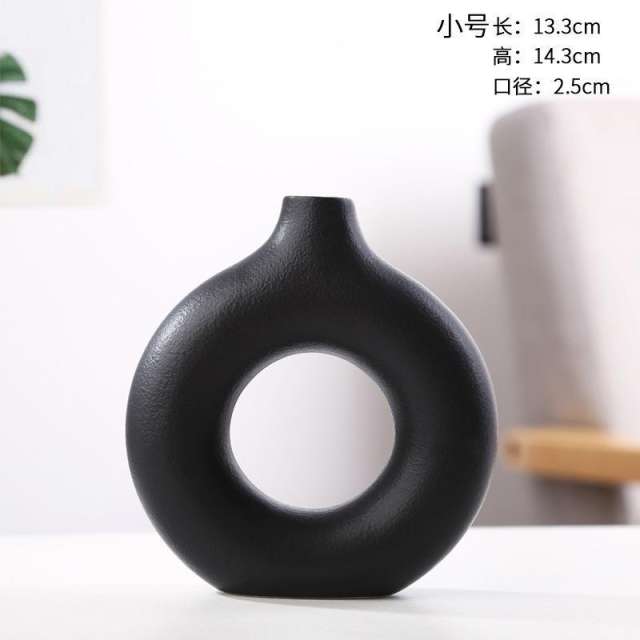 Simple Circle Ceramic Vase Handmade Christmas Decoration Home Ornaments PQ6563