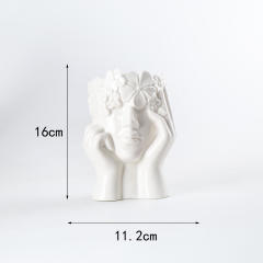 Human Face Ceramic Vase Home Ornaments Handmade Decoration PQ28957