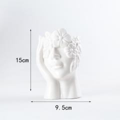 Human Face Ceramic Vase Home Ornaments Handmade Decoration PQ28957
