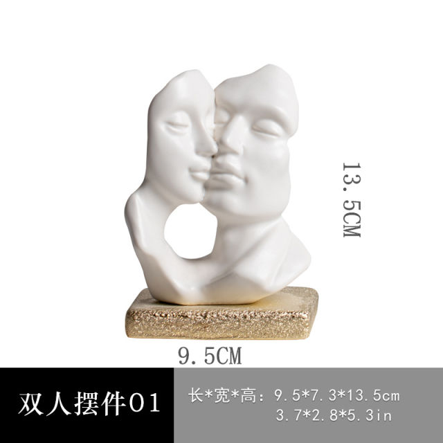 Lovely Kiss Ceramic Vase Home Ornaments Handmade Decoration PQ00376