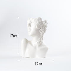 Human Face Ceramic Vase Home Ornaments Handmade Decoration PQ28957