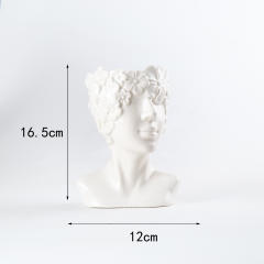 Human Face Ceramic Vase Home Ornaments Handmade Decoration PQ28957