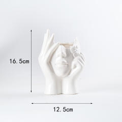 Human Face Ceramic Vase Home Ornaments Handmade Decoration PQ28957