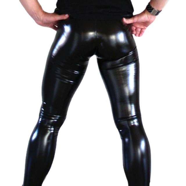 Man Faux Leather Trousers DS PU Pants Steampunk Leggings PQ1038