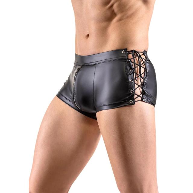 Men Fetish Boxer Shorts Faux Leather Sissy Trunks Erotic Lingerie PQ-N819