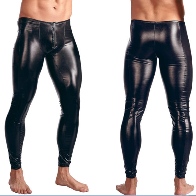 Man Faux Leather Pants DS PU Trousers Steampunk Leggings PQ-N930