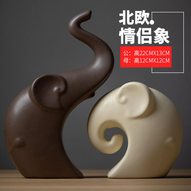 Elephants Ceramic Crafts Handmade Decoration 1st Home Ornaments PQ1600C