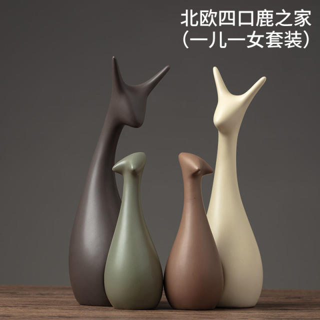 Deer Ceramic Crafts 1st Home Ornaments Handmade Decoration PQ-SY00106A