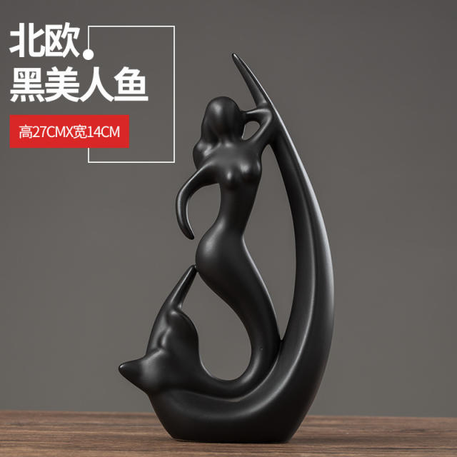 Mermaid Ceramic Crafts Handmade Decoration 1st Home Ornaments PQ1600L