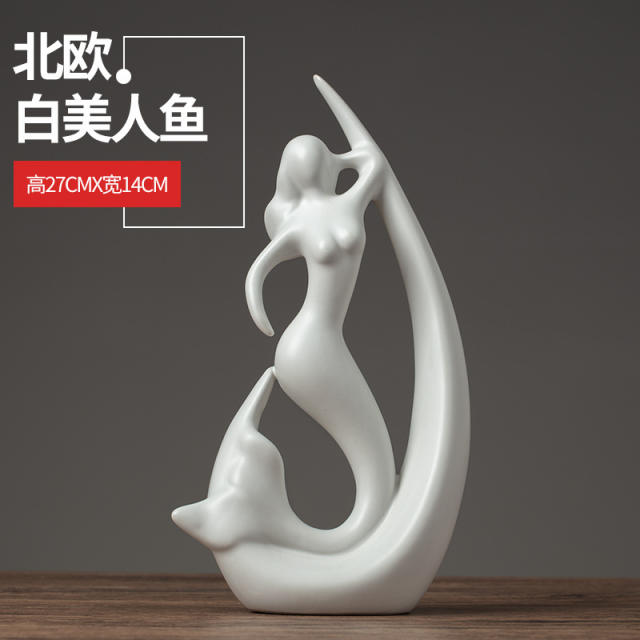 Mermaid Ceramic Crafts Handmade Decoration 1st Home Ornaments PQ1600L