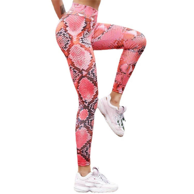 Boa Print Yoga Outfits Womens Bubble Butts Lifting Sport Outdoor Apparel PQ-XY301