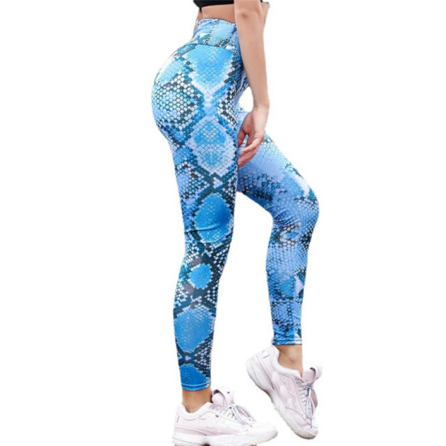 Boa Print Yoga Outfits Womens Bubble Butts Lifting Sport Outdoor Apparel PQ-XY301
