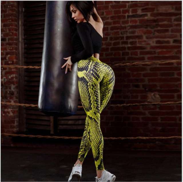 Boa Print Yoga Outfits Womens Bubble Butts Lifting Sport Outdoor Apparel PQ-XY301