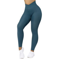 Solid Color Yoga Outfits For Womens High Waist Running Pants Casual Sports Trousers PQ-XY835