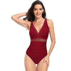 Retro Mesh Swim Wear For Women Sexy Padded Swimwear Vintage Bathing Suit GM24086B