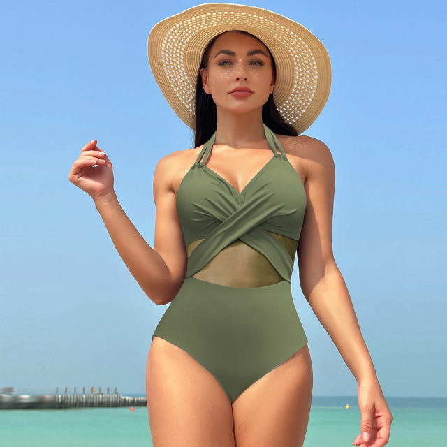 Retro Mesh Swim Wear For Women Sexy Push Up Swimwear Vintage Bathing Suit PQ221023