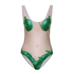 Funny Fruit Printed One Piece Swimsuit Women Sexy Pineapple Bathing Suit PQ19013B