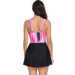 Two-Piece Separates Conservative Swimming Dress Sexy Swimsuit Womens PQ24040